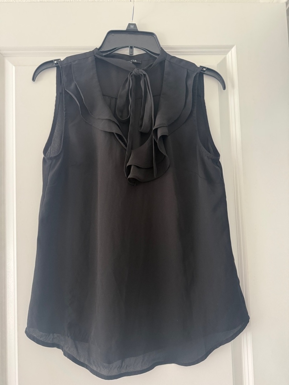 Women’s Black Ruffle Tie-Neck blouse